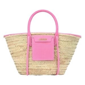 Jacquemus Le Panier Soleil Basket Bag with Pink Trim